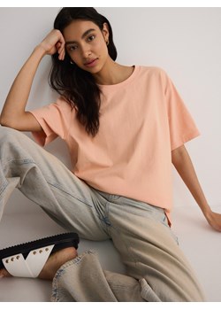 Reserved - T-shirt oversize z nadrukiem - jasnopomarańczowy ze sklepu Reserved w kategorii Bluzki damskie - zdjęcie 172353242