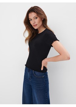 Mohito - Bawełniany t-shirt - czarny ze sklepu Mohito w kategorii Bluzki damskie - zdjęcie 172355531