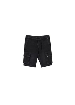Cropp - Czarne jeansowe szorty joggery - szary ze sklepu Cropp w kategorii Spodenki męskie - zdjęcie 172356600