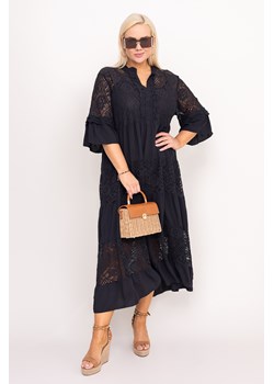 Czarna Sukienka z haftem VERDINA ze sklepu TONO w kategorii Sukienki - zdjęcie 172356791