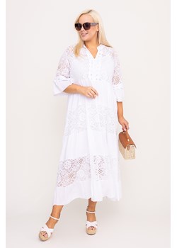 Biała Sukienka z haftem VERDINA ze sklepu TONO w kategorii Sukienki - zdjęcie 172356794