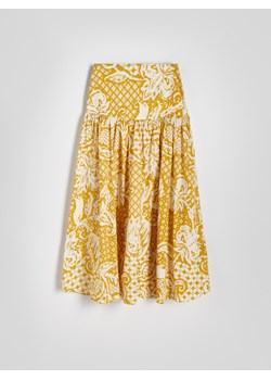 Reserved - Wzorzysta spódnica maxi - musztardowy ze sklepu Reserved w kategorii Spódnice - zdjęcie 172356804