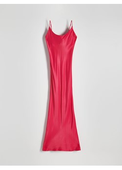 Reserved - Satynowa sukienka maxi w wiskozy - fuksja ze sklepu Reserved w kategorii Sukienki - zdjęcie 172356851