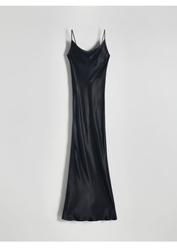 Reserved - Satynowa sukienka maxi w wiskozy - czarny ze sklepu Reserved w kategorii Sukienki - zdjęcie 172356853