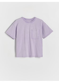 Reserved - T-shirt z efektem sprania - lawendowy ze sklepu Reserved w kategorii Bluzki dziewczęce - zdjęcie 172357224