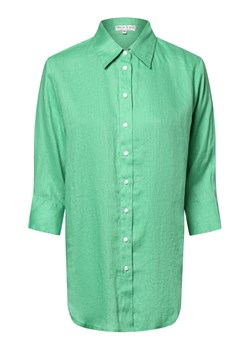 Marie Lund Damska bluzka lniana Kobiety len zielony jednolity ze sklepu vangraaf w kategorii Koszule damskie - zdjęcie 172357532