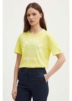 Tommy Hilfiger t-shirt bawełniany damski kolor żółty WW0WW41575 ze sklepu ANSWEAR.com w kategorii Bluzki damskie - zdjęcie 172358662