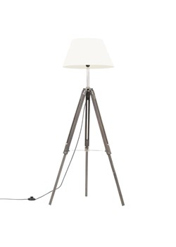 Szaro-biała lampa podłogowa z regulacją wysokości - EX199-Nostra ze sklepu Edinos.pl w kategorii Lampy podłogowe - zdjęcie 172358941
