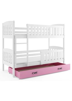 Dziecięce łóżko 2-osobowe z różową szufladą 90x200 - Elize 3X ze sklepu Edinos.pl w kategorii Łóżka dziecięce - zdjęcie 172359084