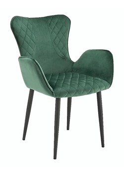 Zielone welurowe krzesło - Bremo ze sklepu Edinos.pl w kategorii Krzesła - zdjęcie 172359294