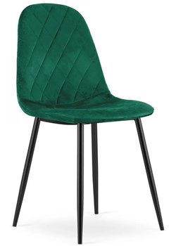 Zestaw metalowych tapicerowanych krzeseł 4 szt ciemny zielony - Paleo ze sklepu Edinos.pl w kategorii Krzesła - zdjęcie 172359362