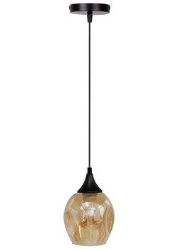 Czarna lampa wisząca ze szklanym brązowym kloszem - Z30-Saso ze sklepu Edinos.pl w kategorii Lampy wiszące - zdjęcie 172359591
