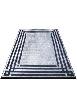 Szary dywan klasyczny z czarną ramką do salonu - Fasato 4X ze sklepu Edinos.pl w kategorii Dywany - zdjęcie 172359692