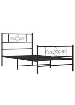 Czarne metalowe łóżko jednoosobowe 90x200 cm - Gisel ze sklepu Edinos.pl w kategorii Łóżka i materace - zdjęcie 172359934
