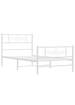 Białe metalowe łóżko jednoosobowe 100x200 cm - Gisel ze sklepu Edinos.pl w kategorii Łóżka i materace - zdjęcie 172359942