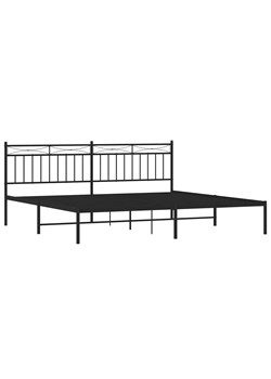 Czarne metalowe łóżko małżeńskie 200x200 cm - Envilo ze sklepu Edinos.pl w kategorii Łóżka i materace - zdjęcie 172359974