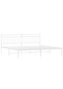 Białe metalowe łóżko małżeńskie 160x200 cm - Tolimea ze sklepu Edinos.pl w kategorii Łóżka i materace - zdjęcie 172359981