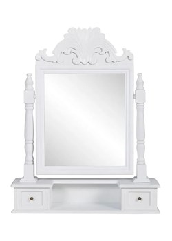Biała klasyczna toaletka z lustrem na biurko - Otrava ze sklepu Edinos.pl w kategorii Toaletki - zdjęcie 172360001