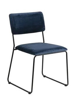 Welwetowe krzesło tapicerowane Nadio - granatowe ze sklepu Edinos.pl w kategorii Krzesła - zdjęcie 172360064