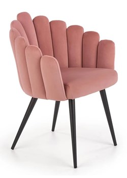 Stylowe krzesło glamour Zusi - różowy ze sklepu Edinos.pl w kategorii Krzesła - zdjęcie 172360104
