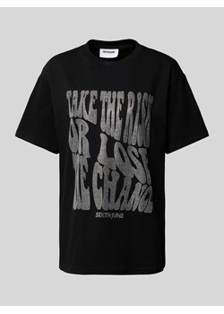 T-shirt z obszyciem z kamieni stras ze sklepu Peek&Cloppenburg  w kategorii Bluzki damskie - zdjęcie 172361181
