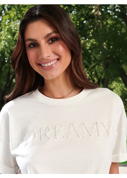 Sinsay - Koszulka z nadrukiem - kremowy ze sklepu Sinsay w kategorii Bluzki damskie - zdjęcie 172363411