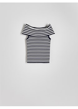 Reserved - Dzianinowa bluzka z wiskozą - wielobarwny ze sklepu Reserved w kategorii Bluzki damskie - zdjęcie 172363850