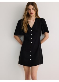 Reserved - Sukienka mini z wiskozą - czarny ze sklepu Reserved w kategorii Sukienki - zdjęcie 172363914
