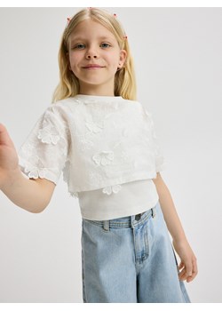 Reserved - Dwuwarstowa bluzka - złamana biel ze sklepu Reserved w kategorii Bluzki dziewczęce - zdjęcie 172363973