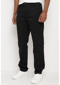 Czarne Bawełniane Spodnie Regular z Kieszeniami Anrodea ze sklepu Born2be Odzież w kategorii Spodnie męskie - zdjęcie 172364640