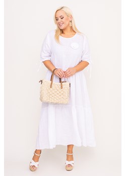 Biała Sukienka lniana TRESIA ze sklepu TONO w kategorii Sukienki - zdjęcie 172365901
