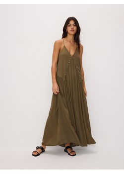 Reserved - Sukienka z ozdobnymi dżetami - oliwkowy ze sklepu Reserved w kategorii Sukienki - zdjęcie 172366003