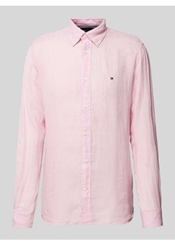 Koszula lniana o kroju regular fit z kołnierzykiem typu button down ze sklepu Peek&Cloppenburg  w kategorii Koszule męskie - zdjęcie 172372380