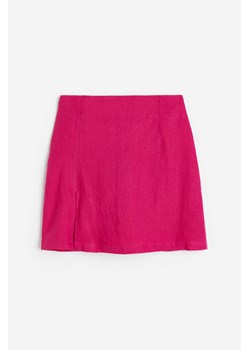 H & M - Lniana spódnica - Różowy ze sklepu H&M w kategorii Spódnice - zdjęcie 172372564