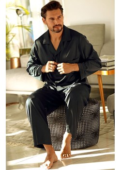 Satynowa piżama męska czarna Lukas, Kolor czarny, Rozmiar XL, DKaren ze sklepu Primodo w kategorii Piżamy męskie - zdjęcie 172372920