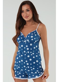 Piżama damska na ramiączkach niebieska Ojos, Kolor niebieski-wzór, Rozmiar S, Italian Fashion ze sklepu Primodo w kategorii Piżamy damskie - zdjęcie 172373040