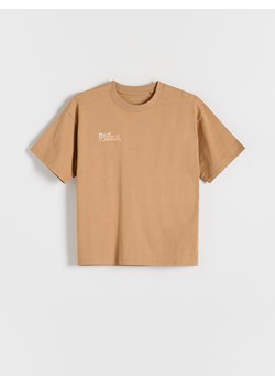 Reserved - T-shirt z nadrukiem - brązowy ze sklepu Reserved w kategorii Bluzki dziewczęce - zdjęcie 172378083
