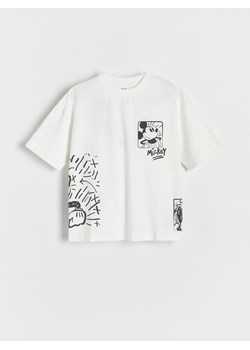 Reserved - T-shirt oversize Mickey Mouse - złamana biel ze sklepu Reserved w kategorii T-shirty chłopięce - zdjęcie 172378112