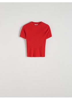 Reserved - Bluzka z wiskozą - czerwony ze sklepu Reserved w kategorii Bluzki damskie - zdjęcie 172378140
