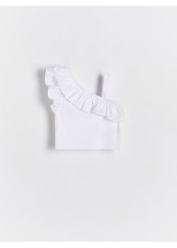 Reserved - Top z falbanką - biały ze sklepu Reserved w kategorii Bluzki dziewczęce - zdjęcie 172378244