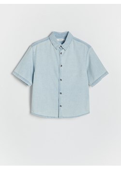 Reserved - Jeansowa koszula oversize - niebieski ze sklepu Reserved w kategorii Koszule chłopięce - zdjęcie 172378344
