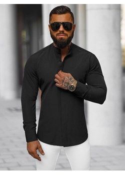 Koszula męska czarna OZONEE O/V111 ze sklepu ozonee.pl w kategorii Koszule męskie - zdjęcie 172378593