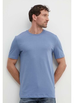 BOSS t-shirt bawełniany męski kolor niebieski gładki 50468347 ze sklepu ANSWEAR.com w kategorii T-shirty męskie - zdjęcie 172378714