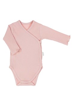 Kopertowe dziewczęce body z długim rękawem różowe ze sklepu 5.10.15 w kategorii Body niemowlęce - zdjęcie 172378832