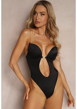 Czarne Body Transparentne z Wycięciami i Odkrytymi Plecami Vevolia ze sklepu Renee odzież w kategorii Body damskie - zdjęcie 172379481