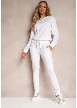 Białe Dresowe Spodnie o Klasycznym Fasonie z Gumką w Pasie Ivemia ze sklepu Renee odzież w kategorii Spodnie damskie - zdjęcie 172380742