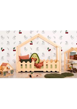 Drewniane łóżko domek z barierką - Relix 3X ze sklepu Edinos.pl w kategorii Łóżka dziecięce - zdjęcie 172381363