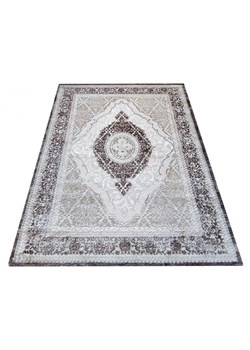 Brązowy dywan z wzorami do salonu - Logar 3X ze sklepu Edinos.pl w kategorii Dywany - zdjęcie 172381370