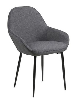 Ciemnoszare metalowe tapicerowane krzesło muszelka - Mauris ze sklepu Edinos.pl w kategorii Krzesła - zdjęcie 172381512