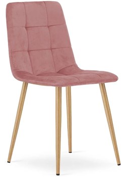 Różowe welurowe krzesło do salonu - Fabiola 3X ze sklepu Edinos.pl w kategorii Krzesła - zdjęcie 172381580